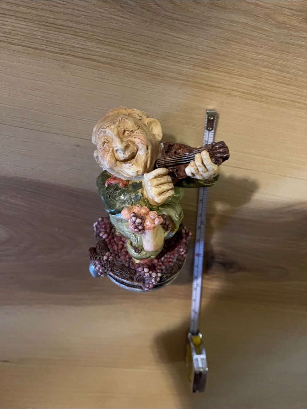 Whimsical Musician Garden Figurine in Green and Brown
